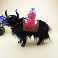 new simulation black yak toy lifelike handicraft prop yak doll gift about 28x12x27cm