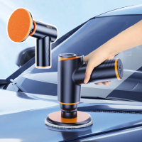 【煥然一新】電動無線高效打蠟機全套組(降噪 打磨 拋光海綿 洗車 除鏽 美容 拋光機 皮革椅 木地板)