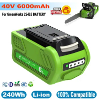 40v 6000mAh Battery For Greenworks 29462 40V Rechargeable Battery For 29472 29282 Power Tools Batteries For GreenWorks 29462