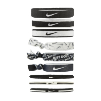 Nike 髮圈 Ponytail Holder 9-Pack 髮飾 馬尾 運動 路跑 健身 重訓 黑 白 N0003537036OS