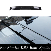 For 2020 2021 2022 Hyundai Elantra Avante CN7 ABS Plastic Roof Spoiler Black Carbon Rear Trunk Wings Tuning Exterior Accessories