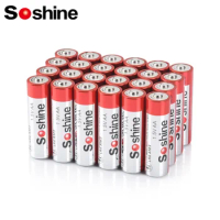 Soshine 24PCS AA Alkaline Batteries Alkaline AA Primary Batteries Long Lasting Leakproof 1.5V Batteries 5-Year Shelf Life Toy