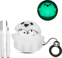 for Apple AirPods 4th Generation Case 2024 with Cleaner kit [Glow in The Dark] Luminous Cute 3D Ghos