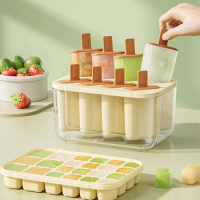 Silicone Ice Cube Tray with Lid, 8/22 Compartments, Food Grade Ice Maker for Home Use, Ice Pop and Ice Cream Mold