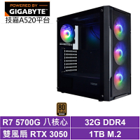 技嘉A520平台[棕頸鷹J7DC]R7-5700G/RTX 3050/32G/1TB_SSD