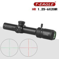 HR 1.25-6X20 IR Compact Optical Sight Tactical Riflescope For Hunting Reticle Illuminate Optics Airgun Airsoft