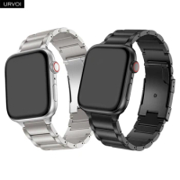 URVOI Titanium Edition Band for Apple Watch Ultra 2 Series 9 8 7 6 SE54 strap for iWatch metal link bracelet safty folding clasp