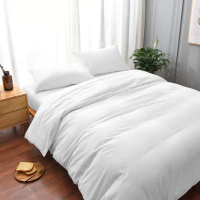 สินค้าขายดี 4-IN-1 SET 250T PBed Sheet + 2 Pillowcases Duvet Cover Plain 250 Thread Count 100% Cotto