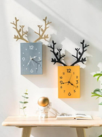 掛鐘 掛鐘客廳北歐簡約時鐘電子鐘掛墻家用鐘飾創意鹿頭掛表餐廳裝飾鐘