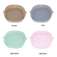 Silicone 20cm Air Fryers Oven Baking Tray Fried Chicken Basket Mat AirFryer Silicone Pot Round Replacement Grill Pan Accessories