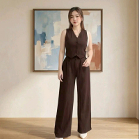 one set rompi dan celana set wanita vest wanita dan celana panjang Setelan