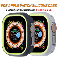 Sarung Silikon Lembut, Untuk Apple Watch Ultra 2, Penutup 49mm, Untuk Apple Watch 8, Serasi dengan S