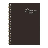 Monthly Planner Books Coil Diary Books Hard Cover 2024 Planner Multifunctional Flexible Organizer Notebook Planner 2024 Pocket
