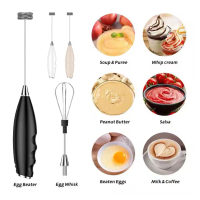 【🔥 Hot🔥】Milk Frother Coffee Whisk Mixer Rechargeable Blender Baking Creamer Electric Portable W6B0