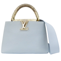 【二手名牌BRAND OFF】LOUIS VUITTON LV 路易威登 藍色 牛皮 壓紋 Capucines BB 两用包 M21166