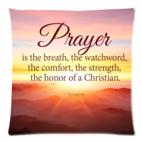 Christian Bible Verse Background Two Side Printed Cotton Linen Throw Pillow Case&amp;Square Decorative Cushion Cover 17.7"X17.7"