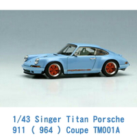 Make Up 1/64 模型車 Singer Titan Porsche 911 ( 964 ) Coupe TM001A 海藍色