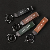 High-Grade Leather Car KeyChain 360 Degree Rotating Horseshoe Key Rings For YAMAHA MT-01 MT01 MT-03 MT03 Car Accessories