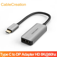 CableCreation USB C to DisplayPort Adapter 8K@30Hz/4K@144Hz, Thunderbolt 3/4 Type C Male to DisplayPort Female Adapter MacBook