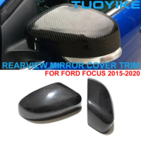 LHD RHD Car Styling Real Dry Carbon Fiber Rearview Side Mirror Replace Cover Cap Shell Trim Sticker For FORD FOCUS 2015-2020
