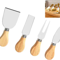 4Pcs Cheese Knives Set Complete Stainless Steel Butter Chisel Knife Slicer Cutter Cheese Fork Spreader Tools Kitchen Accessories