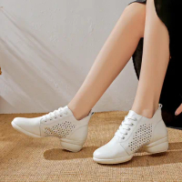 Leather Dance Shoes New Style Dancing Shoes Square Sailor Women Dance Shoes Modern Breathable Jazz Dance Boots for Women