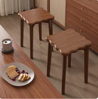 實木凳子家用可疊放餐椅客廳餐桌凳中式原木風板凳輕奢高級感矮凳 實木椅 餐桌椅 吃飯椅 椅子 凳子