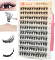 120PCS Self Adhesive Lash Clusters Press on Pre bonded Eye lashes Clusters Natural Look No Glue Need