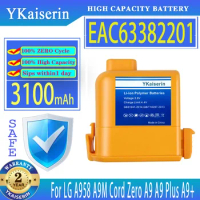 YKaiserin 3100mAh Battery EAC63382201 For LG A958 A9M Cord Zero A9+ A9 Plus A9MULTI2X A9MULTI A9PETNBED2X A9PETNBED