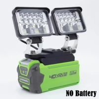 LED Work Light For GREENWORKS 40V Lithium Battery 29472 29462 29252 Portable 56W 5600LM (Battery Not Included)
