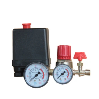 Small Air Compressor Switch With Pressure Regulator 90-120PSI 220V 16A 4 Hole Air Pump Switch Control Valve Max 0.8M(Pa)