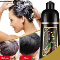 500ml Permanent Black Hair Shampoo Natural Ginger Coloring Dye Fast Hair Dye Shampoo Plant Essence Black Hair Color Dye Shampoo