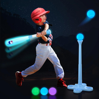 LED Tball Set for Toddlers 3-5, 5-8, Light up Tee Ball Set for Toddlers, Glow in The Dark T Ball Set