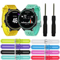 For Garmin Forerunner 220/230/235/620/630/735 Silicone Watch Band Solid Color Wrist Strap