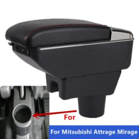 For Mitsubishi Attrage Mirage Armrest box For Mitsubishi Mirage Space Star Car Armrest Central storage Box USB Car Accessories