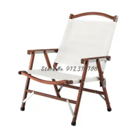 South American Teak Solid Wood Folding Chair Lightweight Outdoor Camping Courtyard Kermit Kermit Chair Canvas Backrest