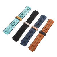 Watch accessories frosted leather hollow strap for HUBLOT Hublot fusion rubber watch strap 25*19*22 folding buckle