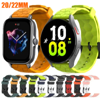 สายกีฬา ลายฟุตบอล สำหรับ Samsung Galaxy Watch 4 5 6 5 Pro Classic Active2 Gear S3 Amazfit GTS/2/2e/3