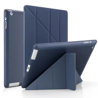 New Case For Ipad 2 3 4 PU Leather Magentic Stand Cover Soft TPU Back Protective flip Case for iPad 2 ,Coque cover for ipad 4