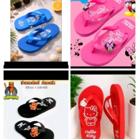 Sandal Grosir Anak Random 1 Kodi Bahan Spon Motif Karakter Lucu untuk Anak-anak