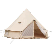 Luxury Canvas Tents Camping Outdoor Waterproof Sturdy Steel Frame Clamping Canvas Bell Tent