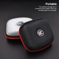 Earphone Box for KZ Case Bluetooth Headset Case Square Portable Compression Headset Storage Case EVA Zipper Bag