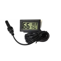 Mini indoor electronic thermometer and hygrometer Embedded digital thermometer and hygrometer with probe