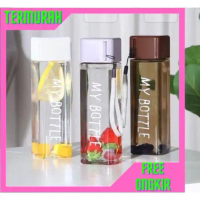 GRATIS ONGKIR Botol Minum My Bottle Kotak Persegi Transparan Warna BPA Free | Botol Minum Kotak Squa