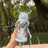 SK-C406 Botol Air Minum Anak Sedotan 610ml Model Tanduk Rusa Lucu - Botol Minum Anak BPA FREE Food G