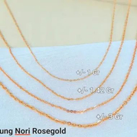 Kalung nori siem kilap emas rose gold kadar 750 2gr-38cm