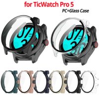 30PCS Case for TicWatch Pro 5 Screen Protector Film Case Hard PC Bumper+Glass Film for TicWatch Pro 5 Watch Protective Cover