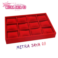 Baki Nampan Perhiasan Emas Aksesoris Gelang Jam Tangan Warna Merah