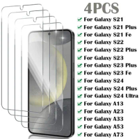 4Pcs Tempered Glass For Samsung Galaxy A53 A33 A23 A13 A03S A73 Screen Protector For Samsung S22 S23 Plus S21 Fe S24 Ultra glass