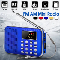 50Pcs/Lot Portable Digital LCD Receiver Slim Mini Stereo AM FM Radio MP3 Music Player REC Recorder